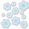 Set of Pretty Blue Christmas Winter Snowflakes