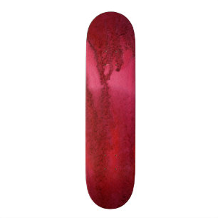 Set of red watercolor abstract hand painted skateboard