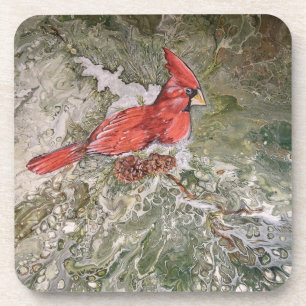 Set of six cardinal coasters