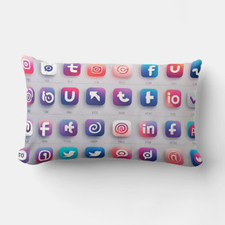 Set of social icons lumbar cushion