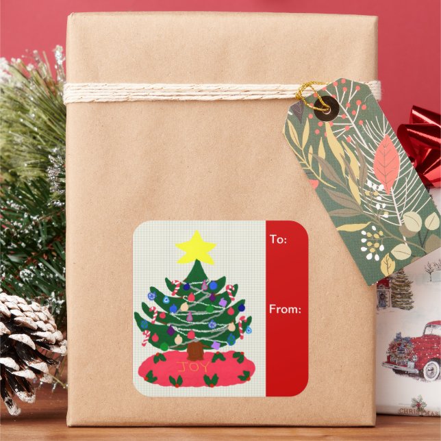 Set of Stickers Christmas Tree with Star Topper (Holiday)