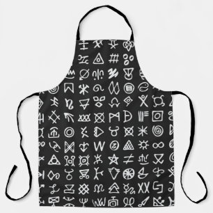 Set of symbols rune letters font. Ancient occult a Apron