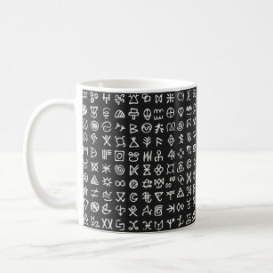 Set of symbols rune letters font. Ancient occult a Coffee Mug