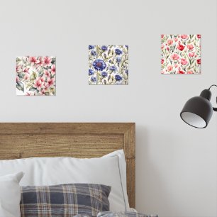 Set of Three Chic Elegant Floral Prints