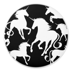 set of unicorns ceramic knob