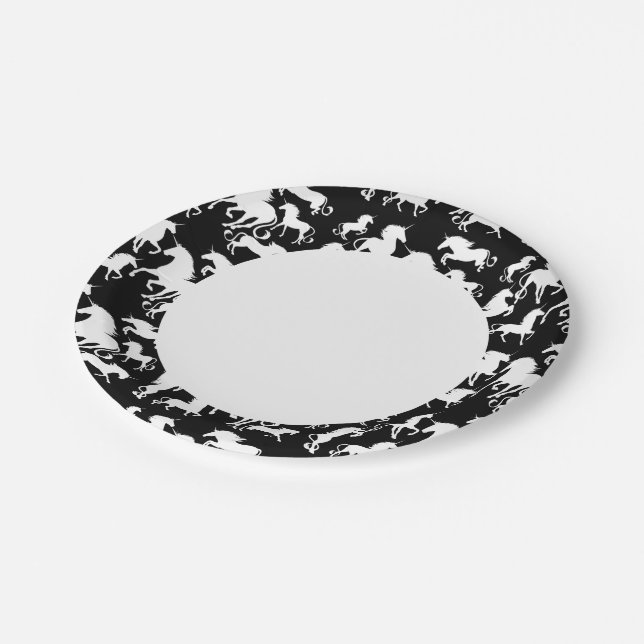 set of unicorns paper plate (Angled)