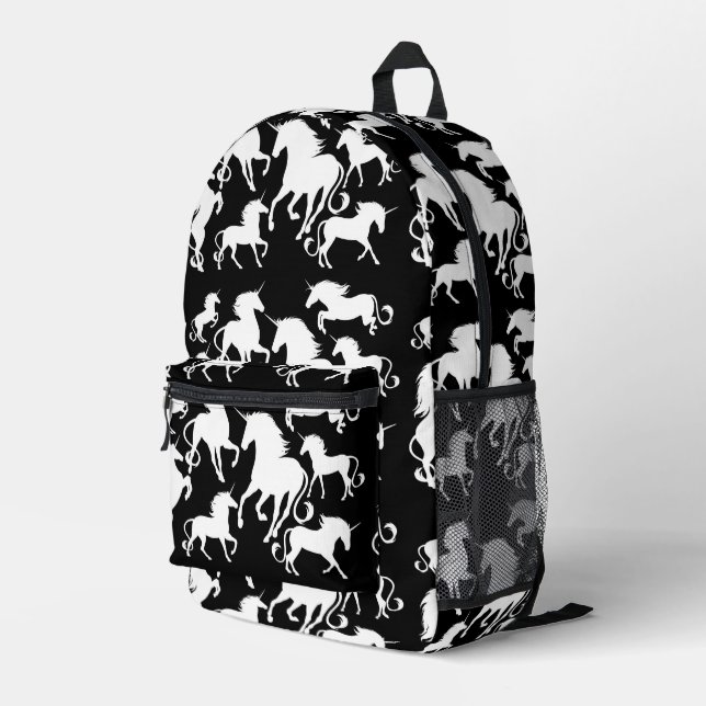 set of unicorns printed backpack (Back Corner Right)