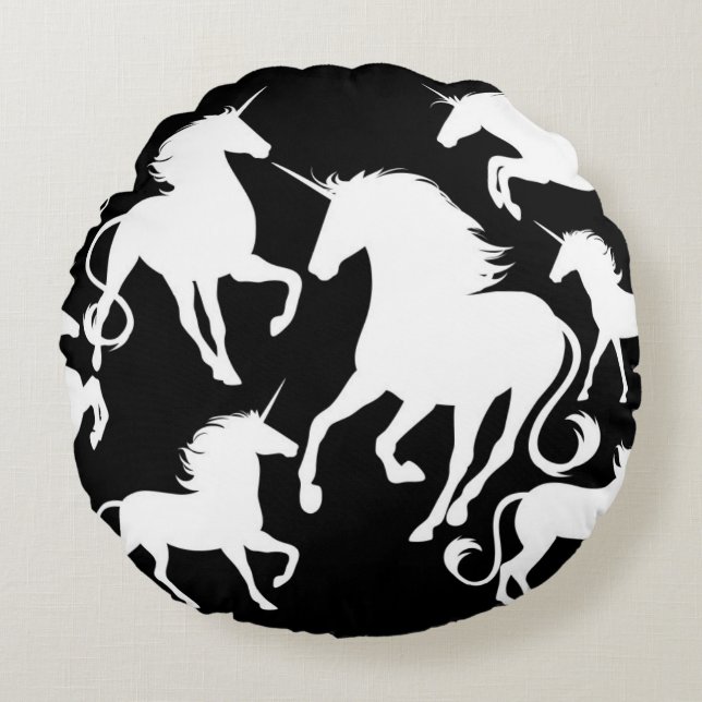 set of unicorns round cushion (Front)