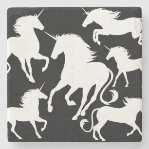 set of unicorns stone coaster