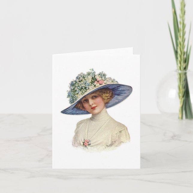Set of Vintage Millinery Notecard (5) (Front)