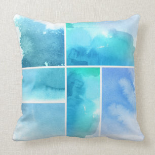 Set of watercolor abstract hand painted 2 cushion