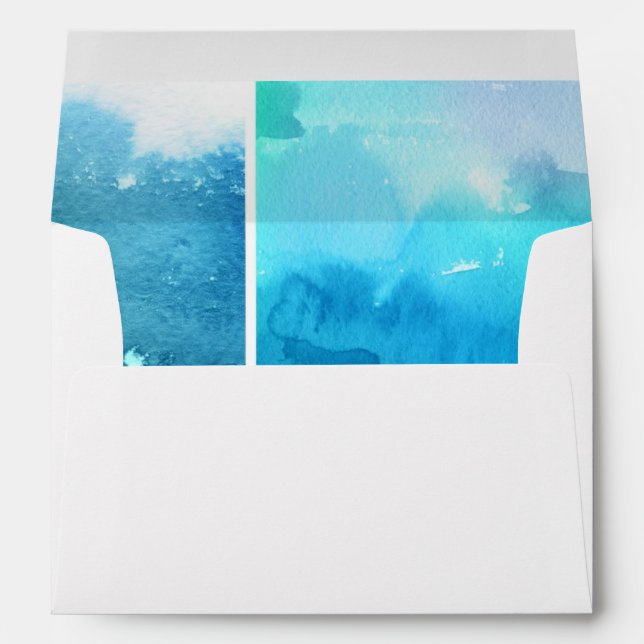 Set of watercolor abstract hand painted 2 envelopes (Back (Bottom))
