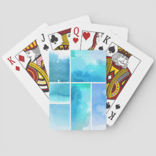 Set of watercolor abstract hand painted 2 playing cards