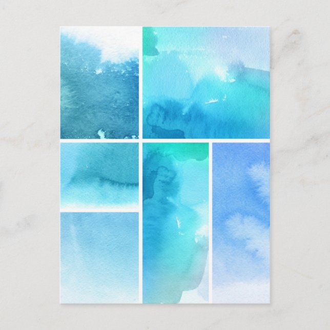 Set of watercolor abstract hand painted 2 postcard (Front)