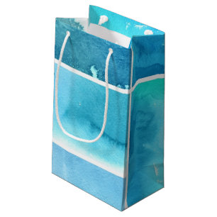 Set of watercolor abstract hand painted 2 small gift bag