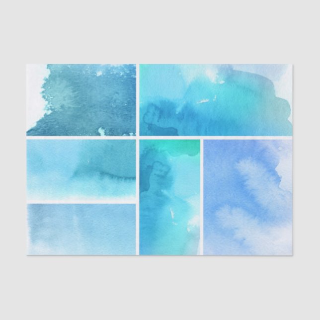 Set of watercolor abstract hand painted 2 tissue paper (Front)