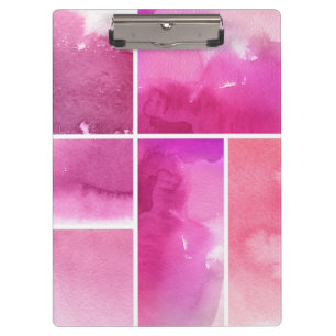 Set of watercolor abstract hand painted 3 clipboard