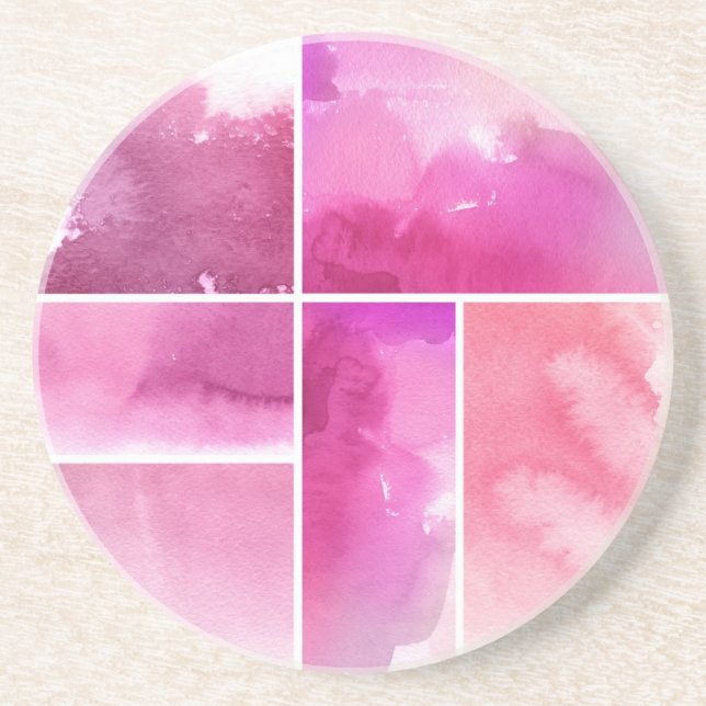 Set of watercolor abstract hand painted 3 coaster (Front)