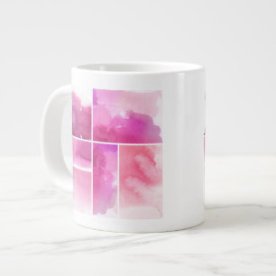 Set of watercolor abstract hand painted 3 large coffee mug