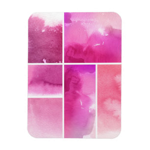 Set of watercolor abstract hand painted 3 magnet