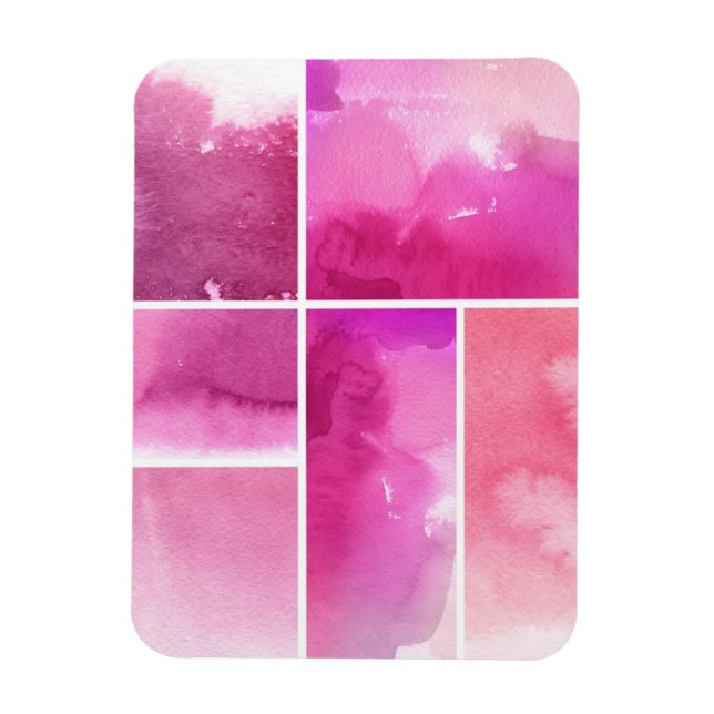Set of watercolor abstract hand painted 3 magnet (Vertical)