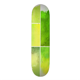 Set of watercolor abstract hand painted skateboard