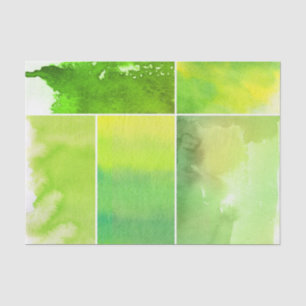 Set of watercolor abstract hand painted tissue paper