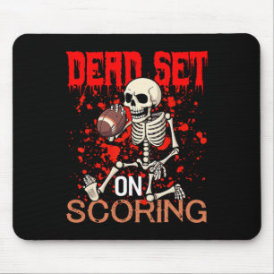 Set On Scoring Skeleton Football Player Halloween Mouse Pad