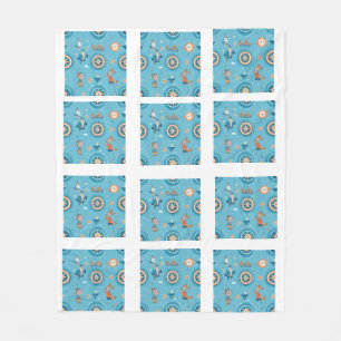 Set Sail for a Funny Tale wrap Fleece Blanket