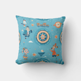Set Sail for a Funny Tale wrap Throw Pillow
