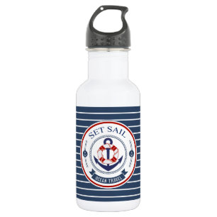 Set Sail Nautical Stripes 532 Ml Water Bottle