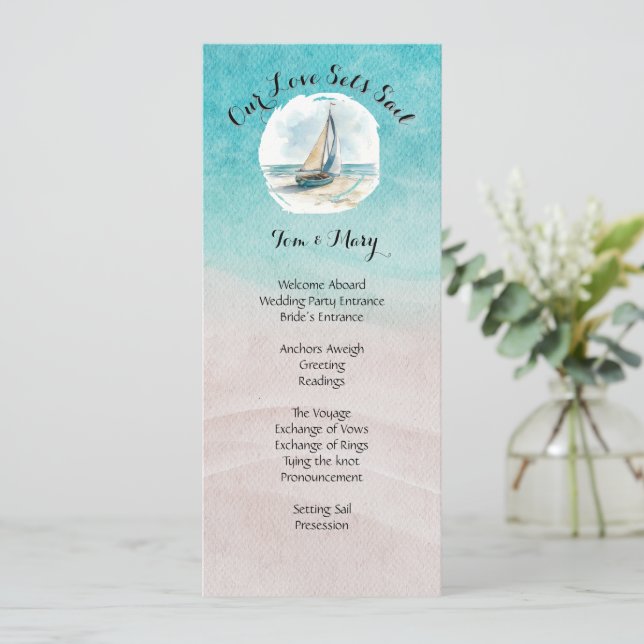 Set Sail Wedding Program (Standing Front)