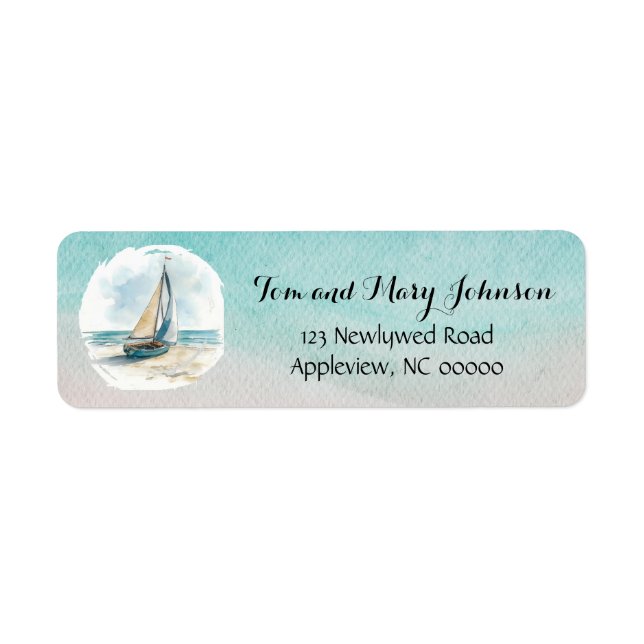 Set Sail Wedding Return Address Label   (Front)