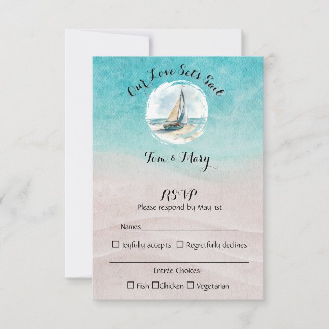 Set Sail Wedding RSVP  (Front)