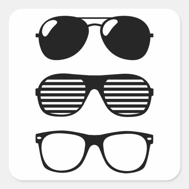 Set Sunglasses Square Sticker (Front)