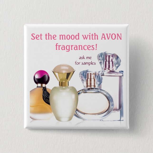 Set the Mood~AVON Fragrances 15 Cm Square Badge (Front)