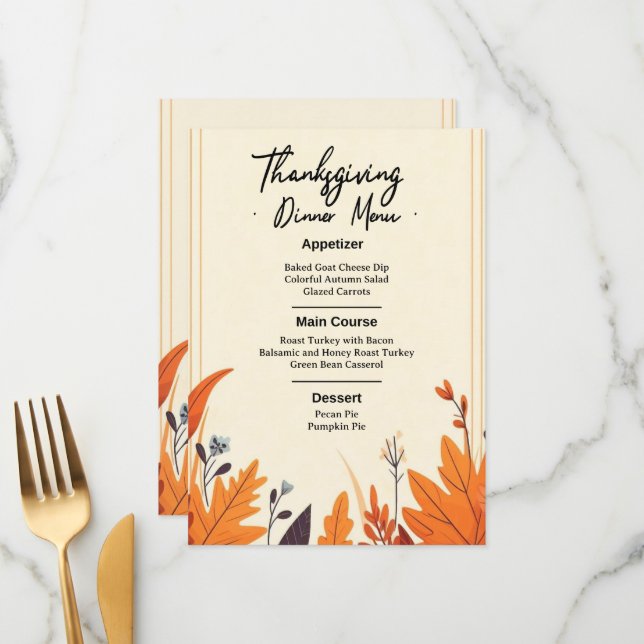 SET THE MOOD FOR FALL WITH OUR DESIGN OF MENU (Front/Back In Situ)
