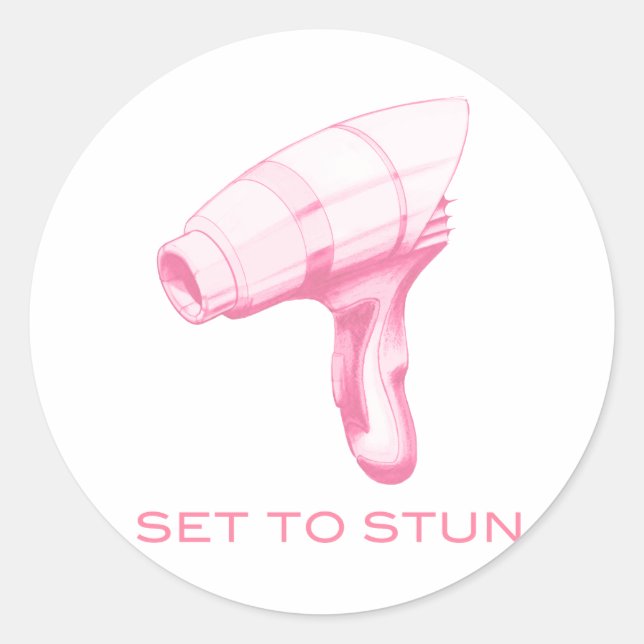 Set To Stun Ray Gun/Phaser Classic Round Sticker (Front)