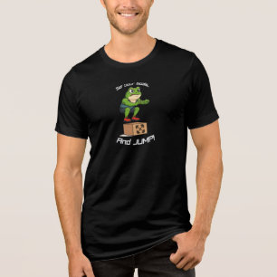 Set Your Goals And Jump - Funny Gym Male Frog, Tri-Blend Shirt