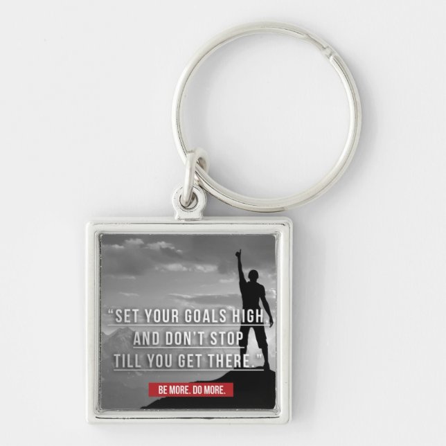 Set Your Goals High - Motivational Key Ring (Front)