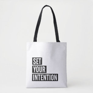 Set Your Intention Typography Tote Bag