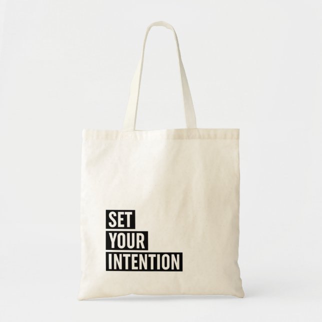 Set Your Intention Typography Tote Bag (Front)