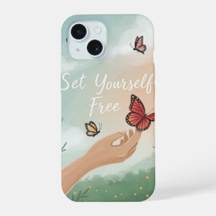 “Set Yourself Free – Butterfly Release Art” iPhone 15 Case