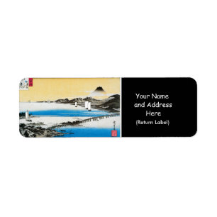 Seta Bridge, Japan. Mt. Fuji background. c. 1834 Return Address Label