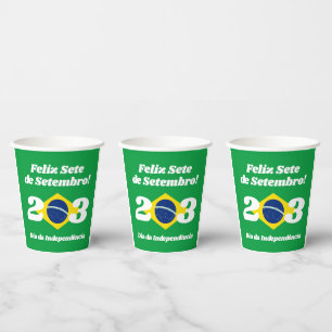 Sete de Setembro Independence Day Brazil Flag Paper Cups