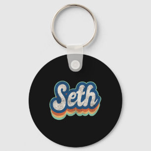 Seth First Name Boy Vintage Style 70s 80s Personal Key Ring