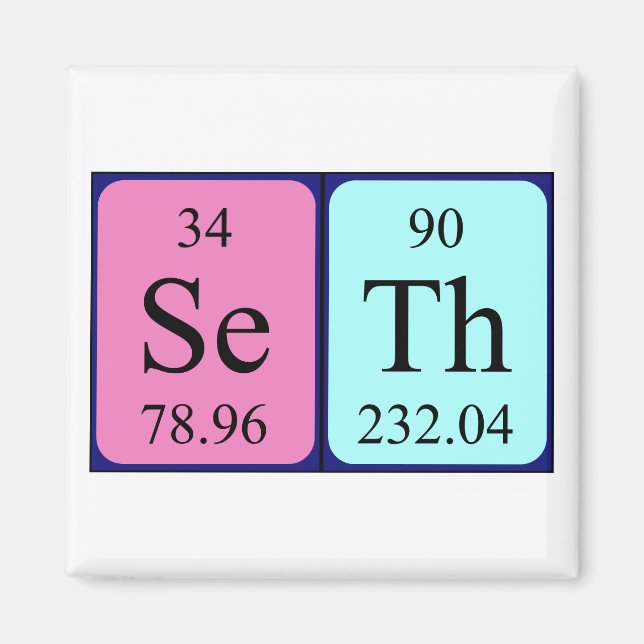 Seth periodic table name magnet (Front)