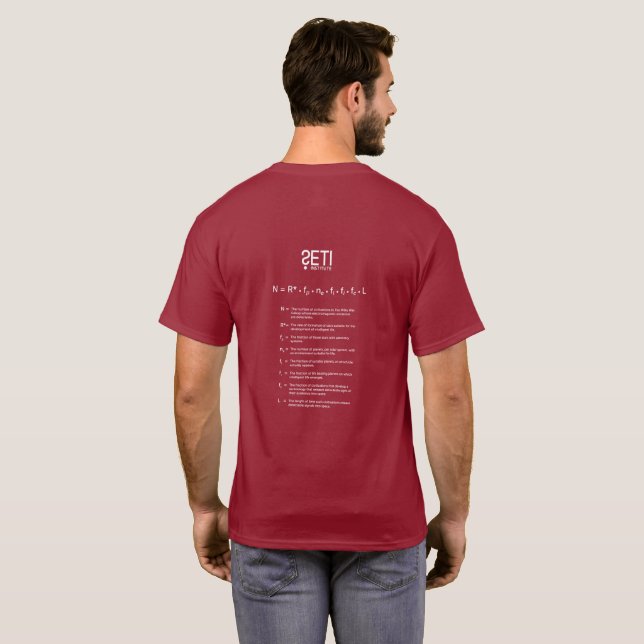 SETI Institute Drake Equation/DNA helix t-shirt (Back Full)