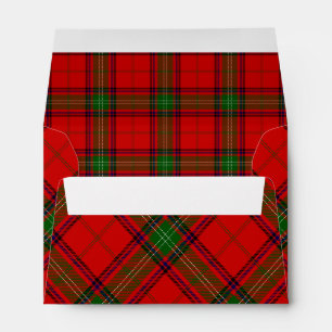 Seton tartan red green plaid envelope