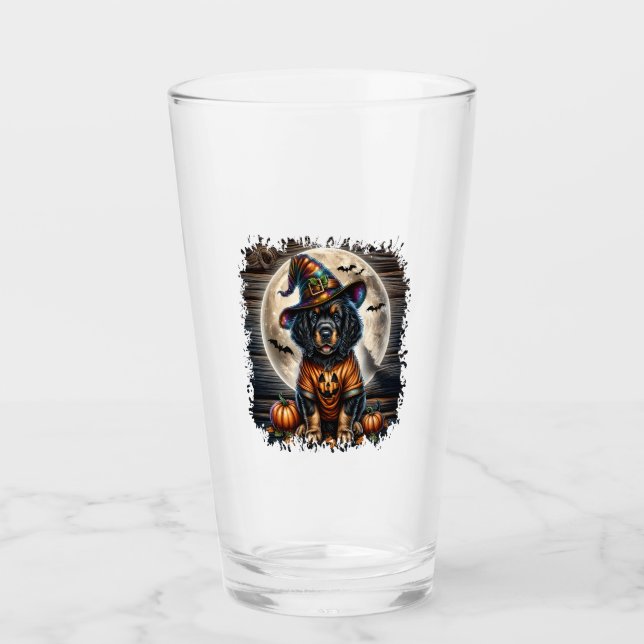 Setter Dog Halloween Square Glass (Front)